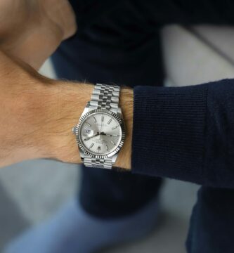 Rolex luxury watch on wrist stainless steel bracelet elegant everyday wear premium style